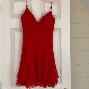 Designer red cocktail dress